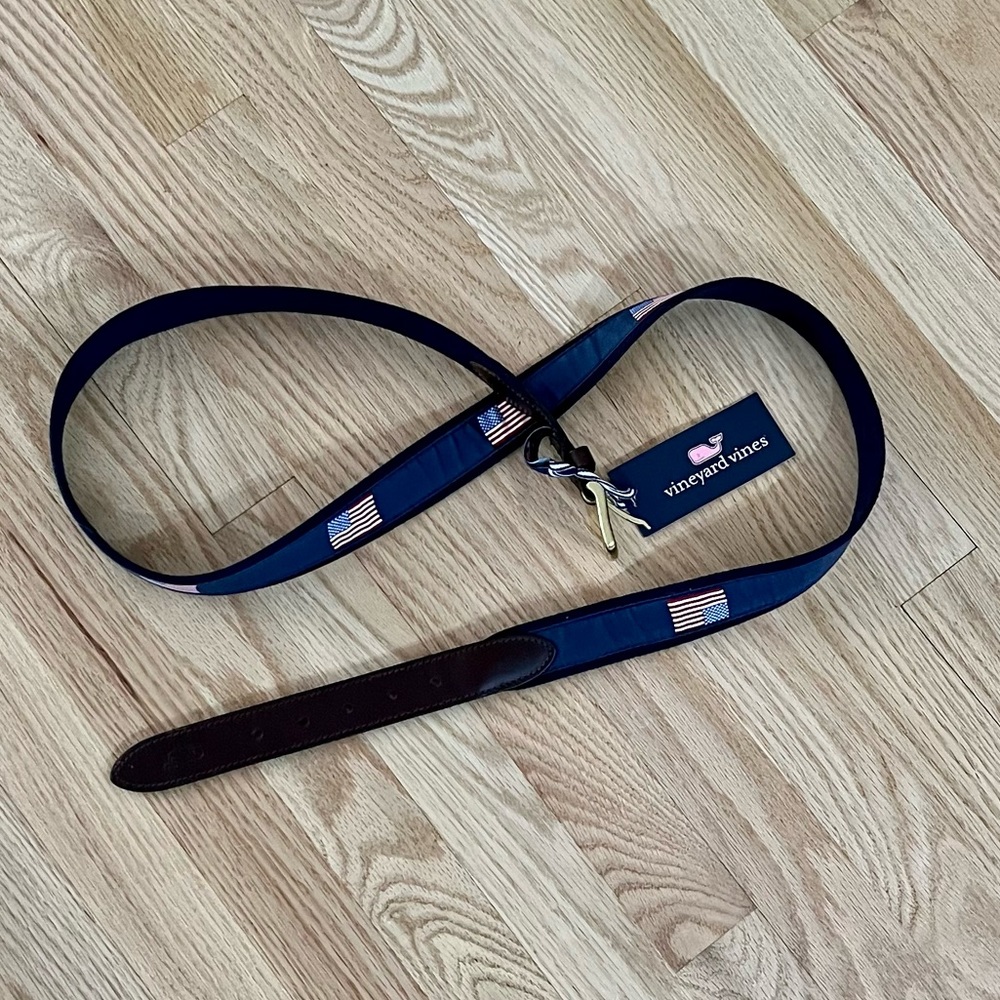 NWT Vineyard Vines American Flag Canvas Club Belt 🇺🇸